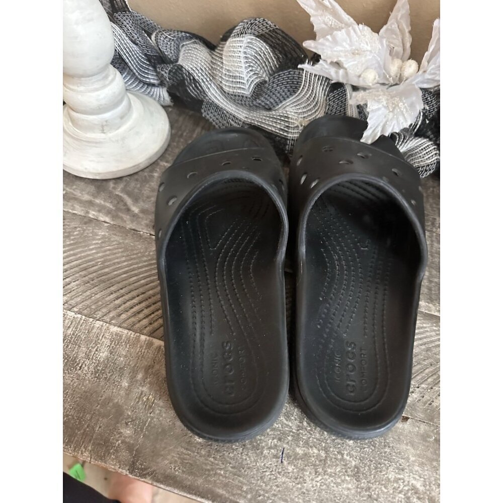 Crocs Coast Slide Slip On Sandals Black Size Womens Size 10 And Mens Size 8 - Picture 3 of 4